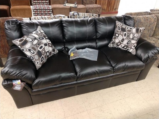 Brand New Simmons Black Leather Sofa All Furniture Is Local Pick Up Only