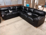 Brand New Simmons Black Leather 3pc Sectional Couch Complete