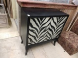 Home Meridian Brand Zebra Print 2 Door Cabinet New