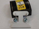 6ct Blue Topaz Earrings