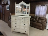 Progressive Brand Chest Of Drawers With Mirror Bamboo Style