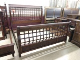 Progressive Brand King Size Slatted Sleigh Bed Wicker Accents