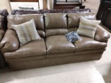 Brand New Simmons Leather Sofa With Accent Pillows