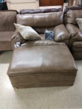 Brand New Simmons Leather Overstuffed Chair With Ottoman &