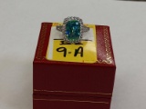 3.68 Alaskan Teal Sapphire Ring