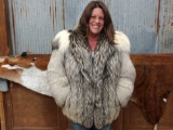 Beautiful Silver Fox Fur Waist length Coat