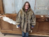 Women's Waist length Raccoon fur coat