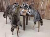 Raccoons Playing Poker