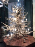 Awesome Piece Elk Antler Christmas Tree On Rustic Barnboard Base