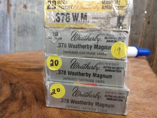 79 rounds 378 Weatherby Magnum brass