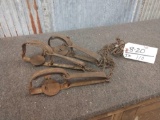 3 Vintage Single Spring Double Jaw Traps