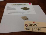 Native American Chert Point with certificate