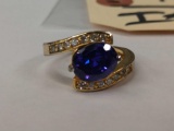 5.05ct amethyst ring gold plated