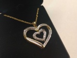 Large diamond heart necklace