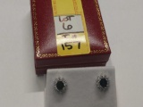 3.98ct Genuine Sapphire Princess Diana Earrings