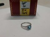 Genuine blue topaz heart ring