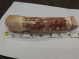 Beautiful Genuine Hippopotamus Tusk Scrimshaw