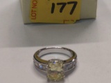 3.04ct canary yellow Sapphire solitaire ring