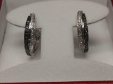 Genuine Blue & White Diamond Earrings