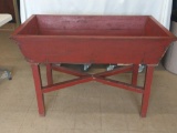 Vintage Wooden Bread Dough Box On Stand