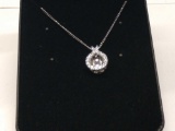 Brilliant White Sapphire Floating Necklace
