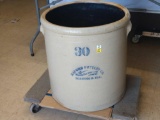 30 Gallon Macomb Pottery Salt Glazed Crock