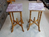 Pair of matching Marble Top Accent Tables