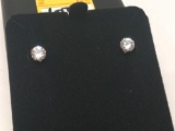 3.02ct Brilliant White Sapphire Solitaire Earrings