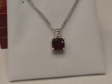 Garnet Diamond Pendant 10kt