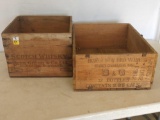 2 Vintage Wooden Liquor Crates