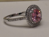 3.01ct Pink Sapphire Halo Ring