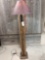 Wooden split rail fence post floor lamp