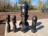 4 African statues