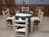 Beautiful log furniture table and chair set