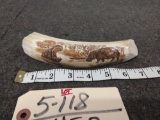 Scrimshaw Hippo Ivory Tusk