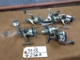 5 Shimano and 1 Shakespeare fishing reels