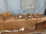 15 vintage animal traps - Wooden Crate