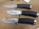 Set of three buck knives