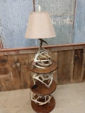 Antler Floor Lamp With Shelves