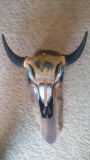 Beautiful Hand Painted Buffalo Skull