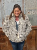 Waist Length Rabbit Fur Coat