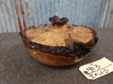 Hand Turned Solid Live Edge Cherry Wood Burl Urn Or Vessel