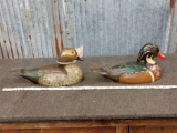 Hand Carved Hen & Drake Wood Ducks