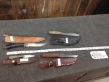 Group Of 4 Fixed Blade Knives