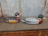 2 Contemporary Hand Carved Duck Decoys
