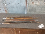 Group Of Vintage Bamboo Fishing Poles