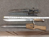 2 Vintage German Military Bayonets One Mauser