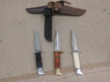 3 Model 119 Fixed Blade Buck Knives