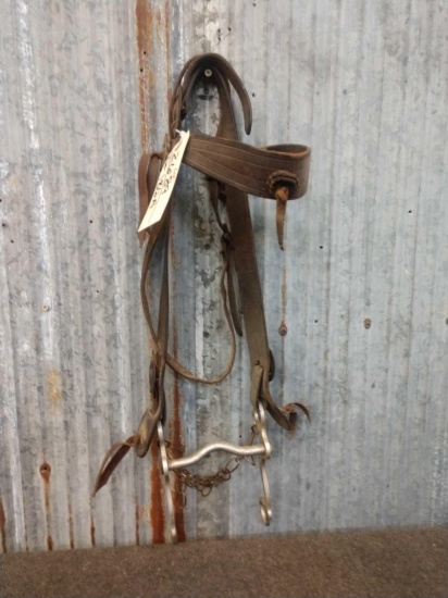 Vintage Horse Bridle With Aluminum Crockett Bit