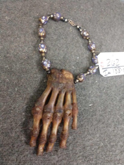 Native American Trade Bead Bear Paw Necklace
